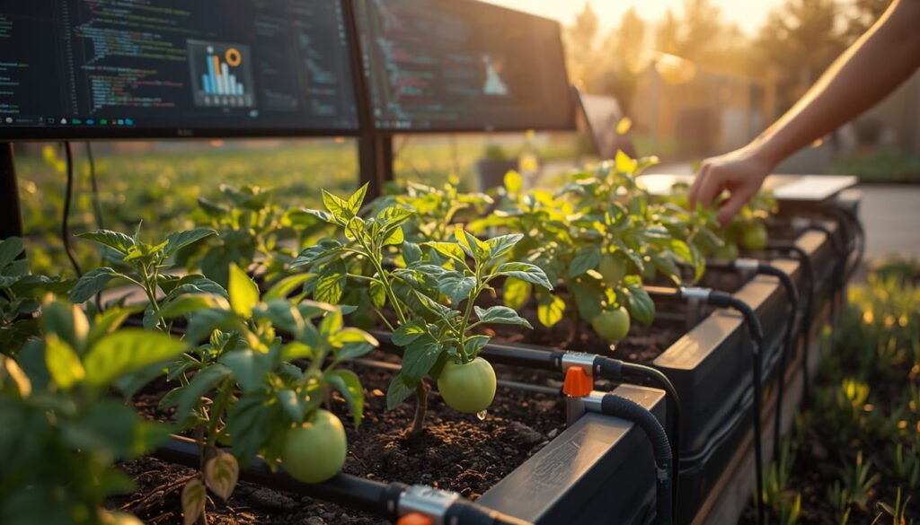 DIY garden drip irrigation system.