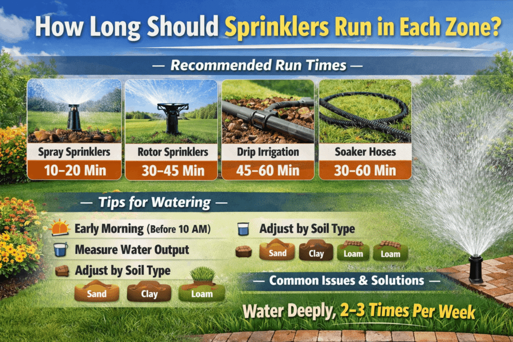 how long should sprinklers run in each zone