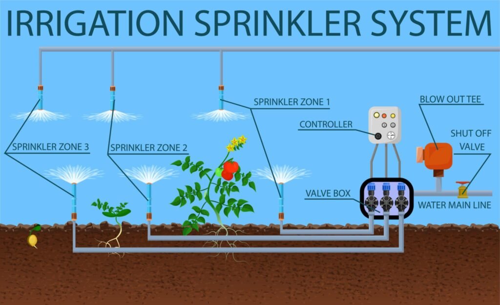 parts of sprinkler irrigation system