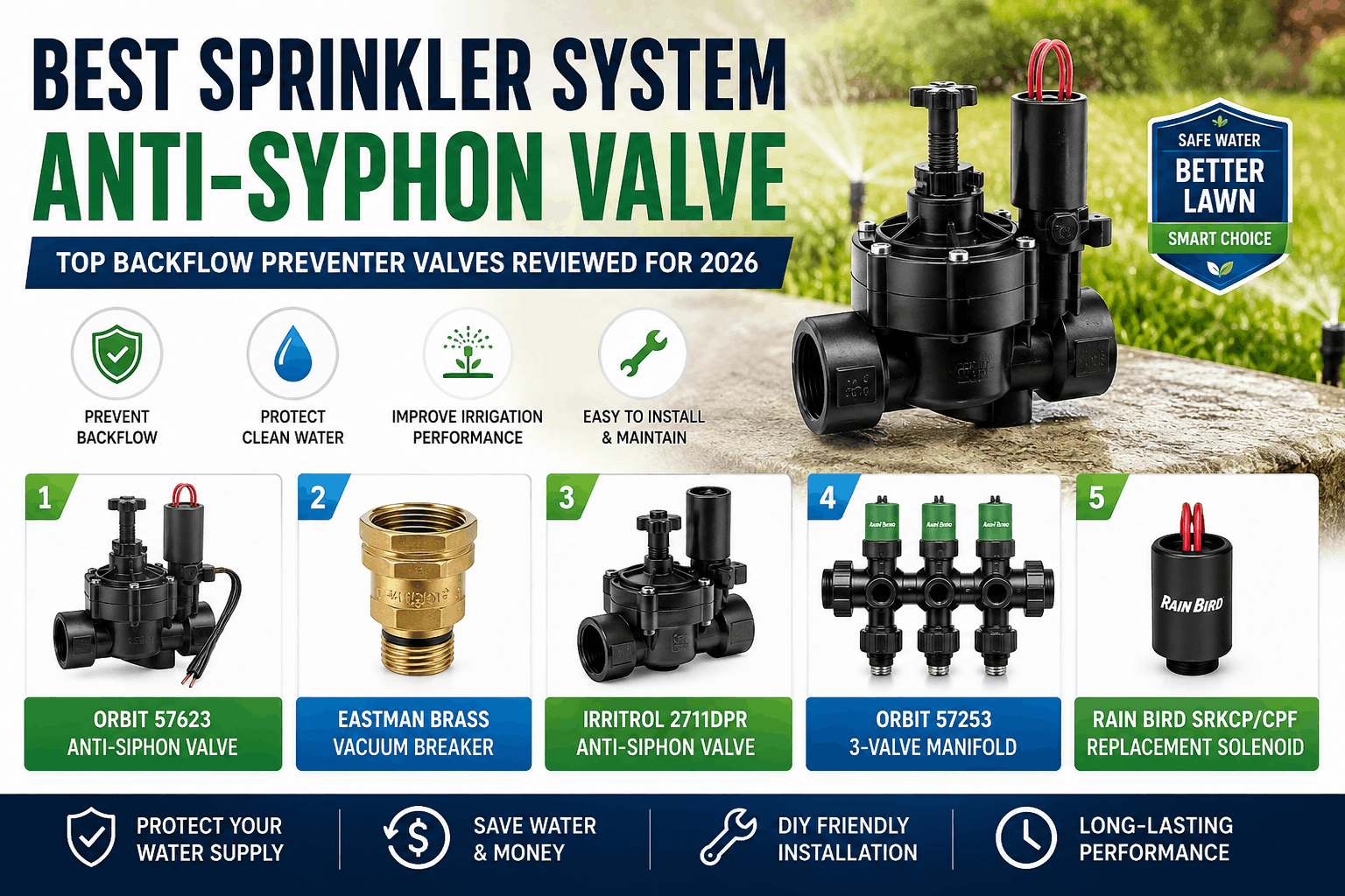 Mini Split Anti Syphon Best Sprinkler System Anti-Syphon Valve (2026) | Top Backflow Preventer ...