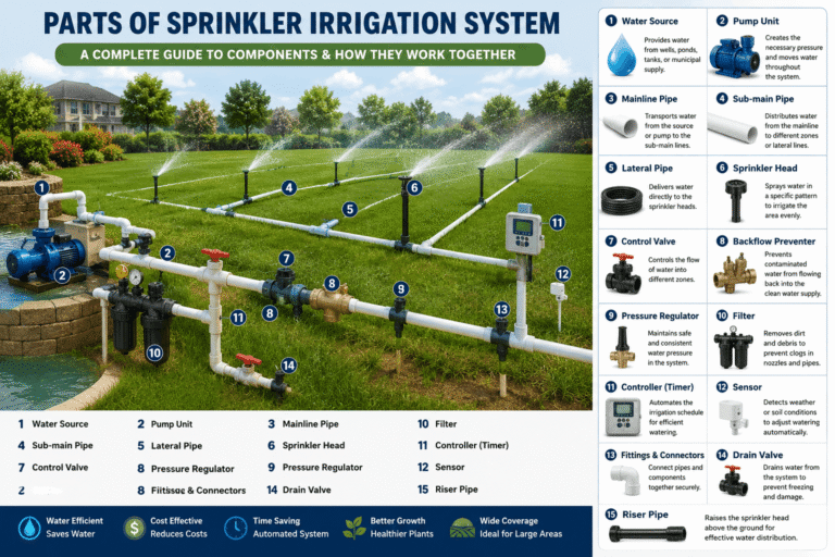 parts of sprinkler irrigation system